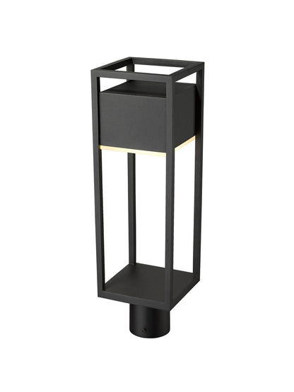 Z-Lite Barwick 1 Light Outdoor Post Mount Fixture in Black 585PHMR-BK-LED