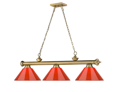 Z-Lite Cordon 3 Light Billiard in Rubbed Brass 2306-3RB-PRD