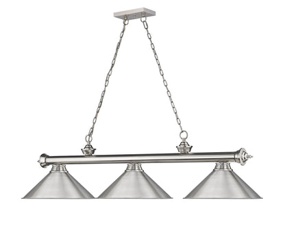 Z-Lite Cordon 3 Light Billiard in Brushed Nickel 2306-3BN-BN15