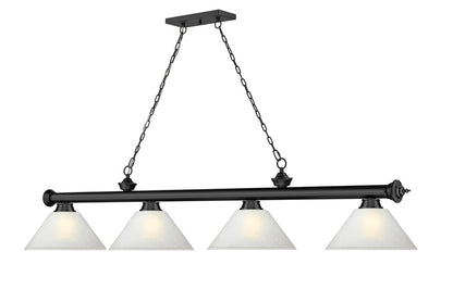 Z-Lite Cordon 4 Light Billiard in Matte Black 2306-4MB-AWL14