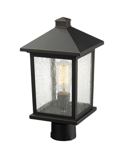 Z-Lite Portland 1 Light Outdoor Post Mount Fixture in Oil Rubbed Bronze 531PHMR-ORB