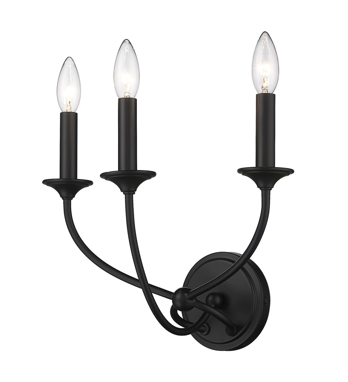 Z-Lite Arabella 3 Light Wall Sconce in Matte Black 3500-3S-MB