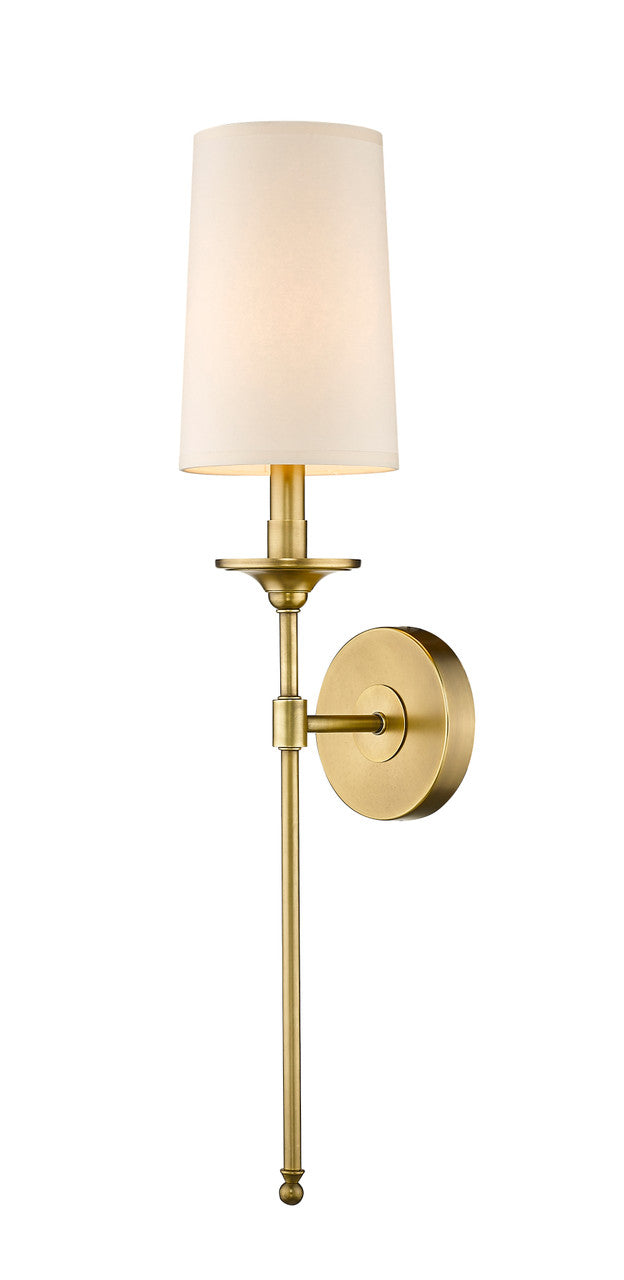 Z-Lite Emily 1 Light Wall Sconce in Rubbed Brass 807-1S-RB