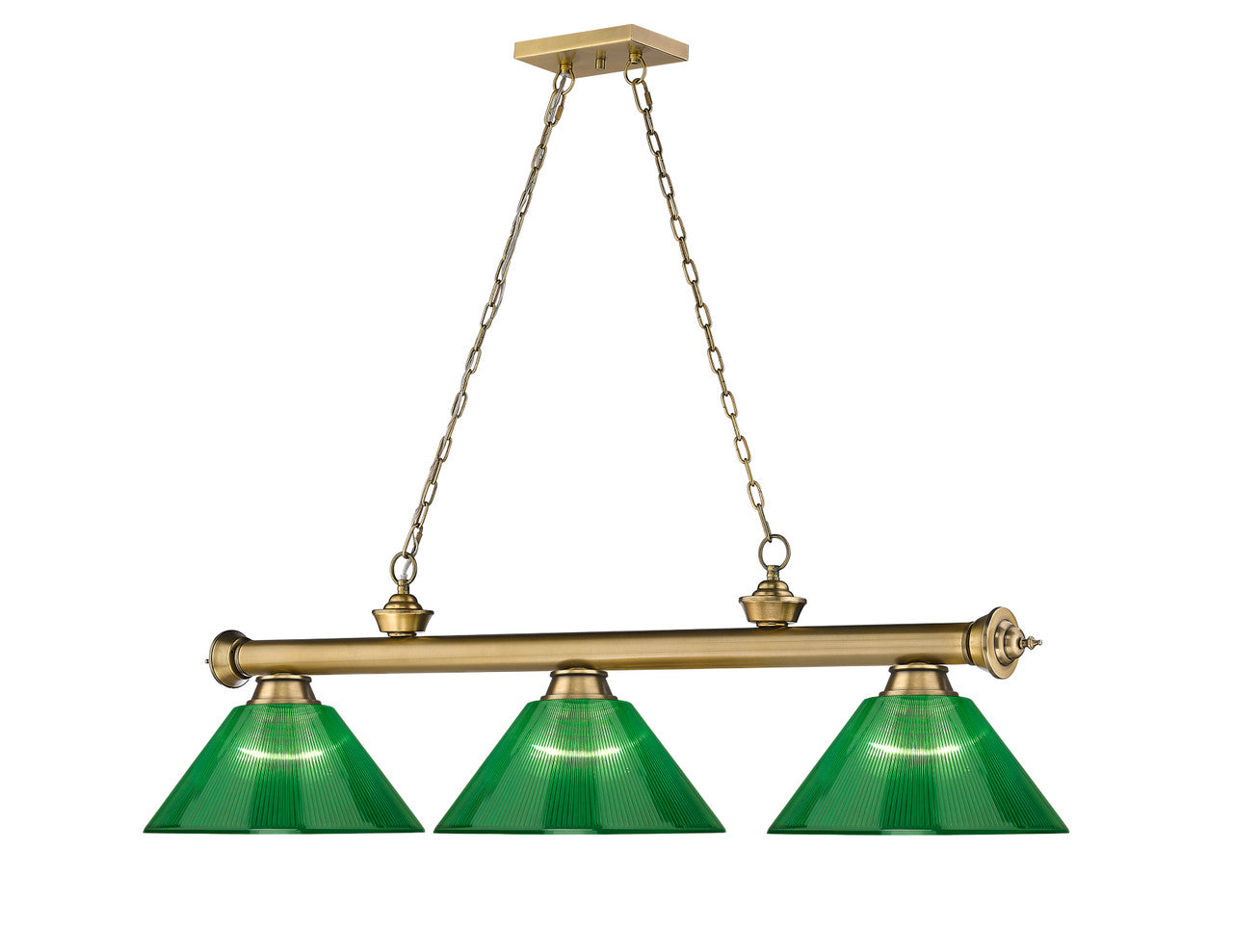 Z-Lite Cordon 3 Light Billiard in Rubbed Brass 2306-3RB-ARG