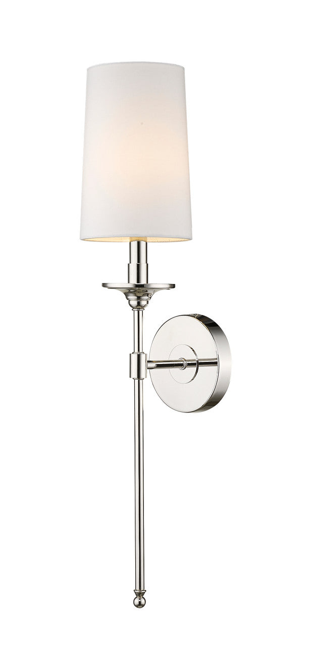 Z-Lite Emily 1 Light Wall Sconce in Polished Nickel 807-1S-PN