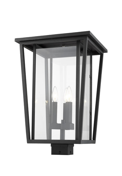 Z-Lite Seoul 3 Light Outdoor Post Mount Fixture in Black 571PHXLS-BK