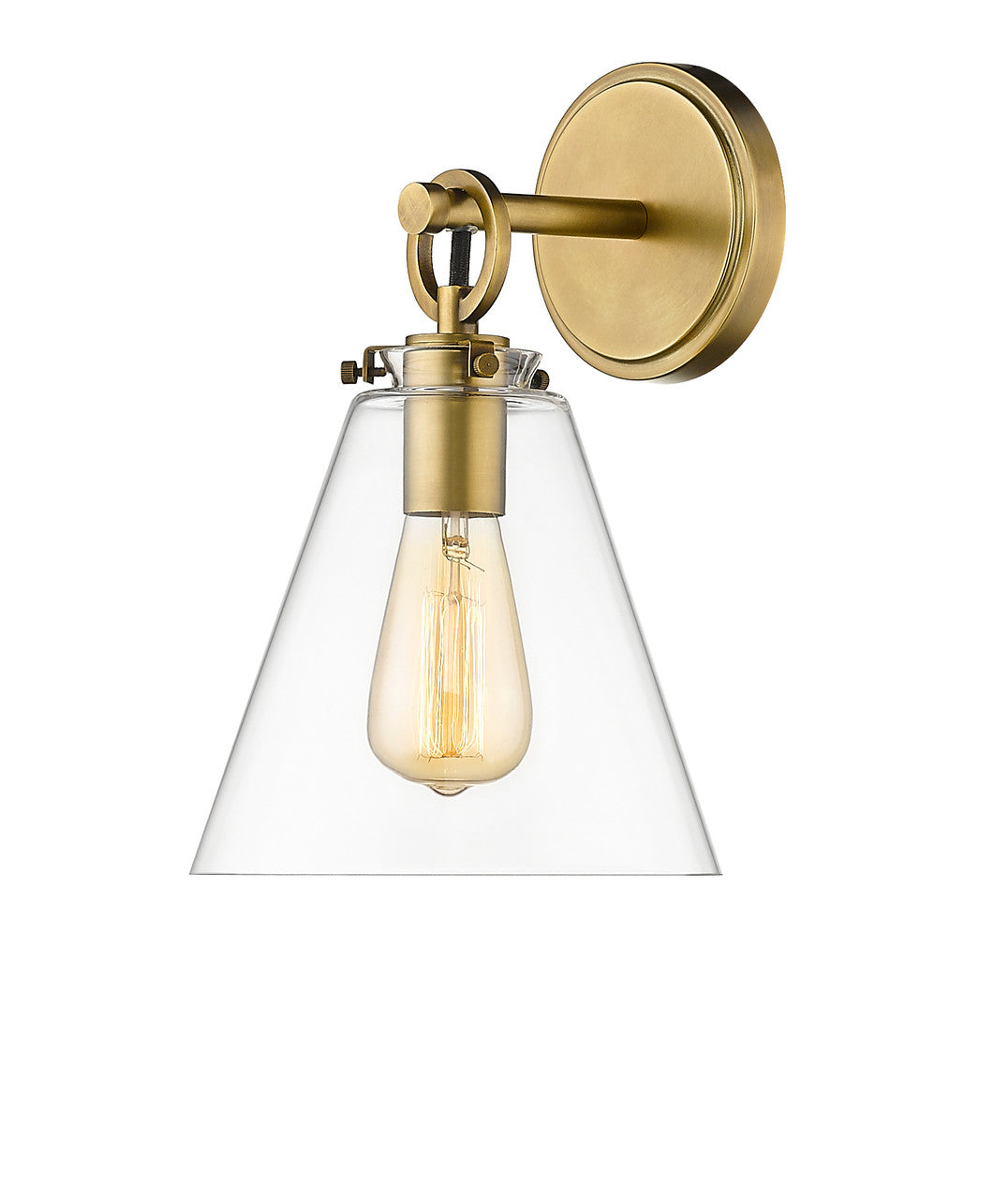 Z-Lite Harper 1 Light Wall Sconce in Rubbed Brass 806-1S-RB