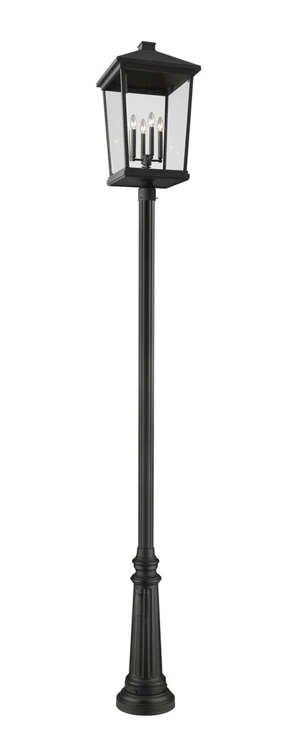 Z-Lite Beacon 4 Light Outdoor Post Mounted Fixture in Black 568PHXXLR-511P-BK