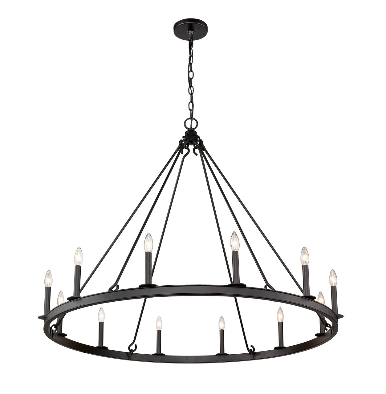 Z-Lite Barclay 12 Light Chandelier in Matte Black 482R-12MB