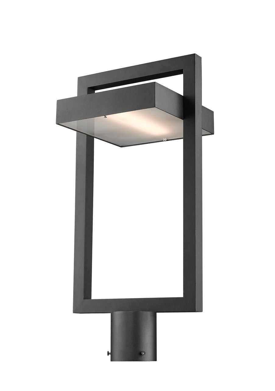 Z-Lite Luttrel 1 Light Outdoor Post Mount Fixture in Black 566PHBR-BK-LED