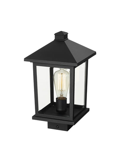 Z-Lite Portland 1 Light Outdoor Post Mount Fixture in Black 531PHMS-BK