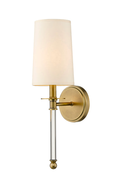 Z-Lite Mila 1 Light Wall Sconce in Rubbed Brass 808-1S-RB