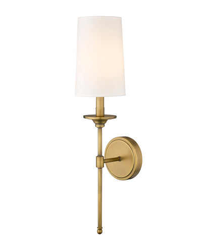 Z-Lite Emily 1 Light Wall Sconce in Rubbed Brass 3033-1S-RB