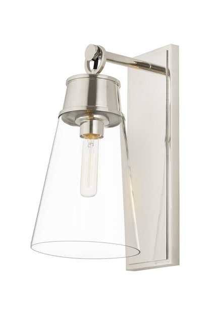 Z-Lite Wentworth 1 Light Wall Sconce in Polished Nickel 2300-1SL-PN