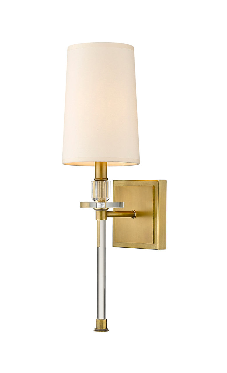 Z-Lite Sophia 1 Light Wall Sconce in Rubbed Brass 803-1S-RB