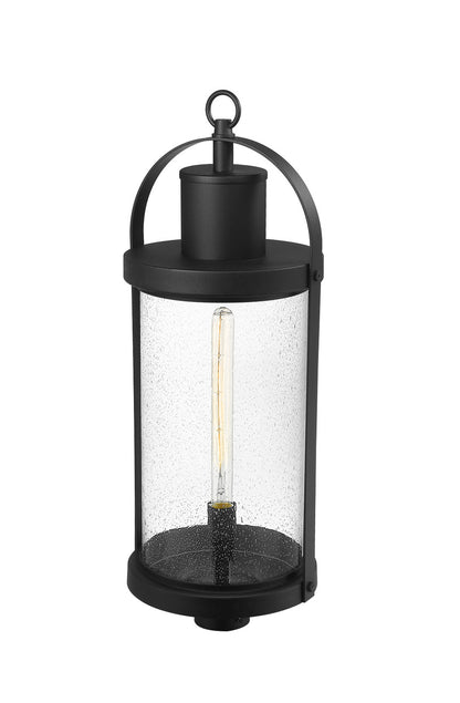 Z-Lite Roundhouse 1 Light Outdoor Post Mount Fixture in Black 569PHXL-BK