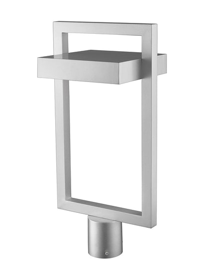 Z-Lite Luttrel 1 Light Outdoor Post Mount Fixture in Silver 566PHBR-SL-LED