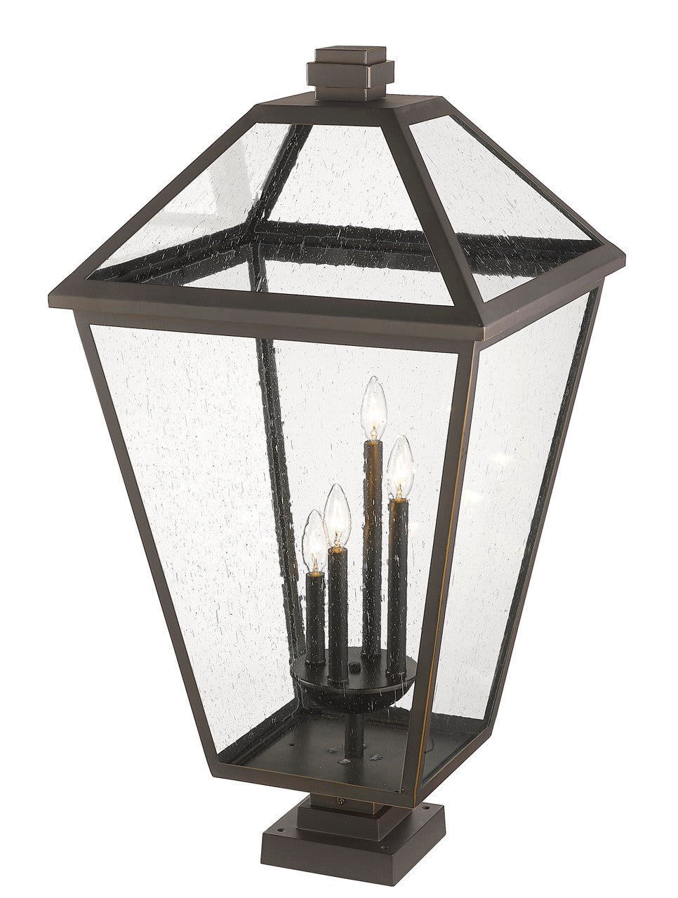 Z-Lite Talbot 4 Light Outdoor Pier Mounted Fixture in Oil Rubbed Bronze 579PHXLXS-SQPM-ORB