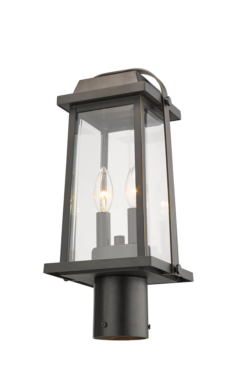 Z-Lite Millworks 2 Light Outdoor Post Mount Fixture in Oil Rubbed Bronze 574PHMR-ORB