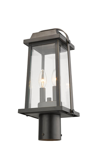 Z-Lite Millworks 2 Light Outdoor Post Mount Fixture in Oil Rubbed Bronze 574PHMR-ORB