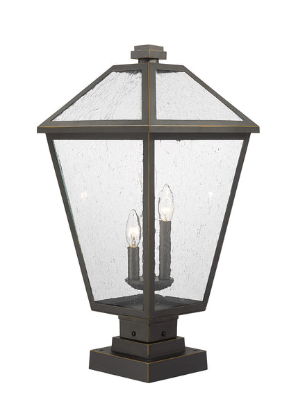 Z-Lite Talbot 3 Light Outdoor Pier Mounted Fixture in Oil Rubbed Bronze 579PHXLS-SQPM-ORB