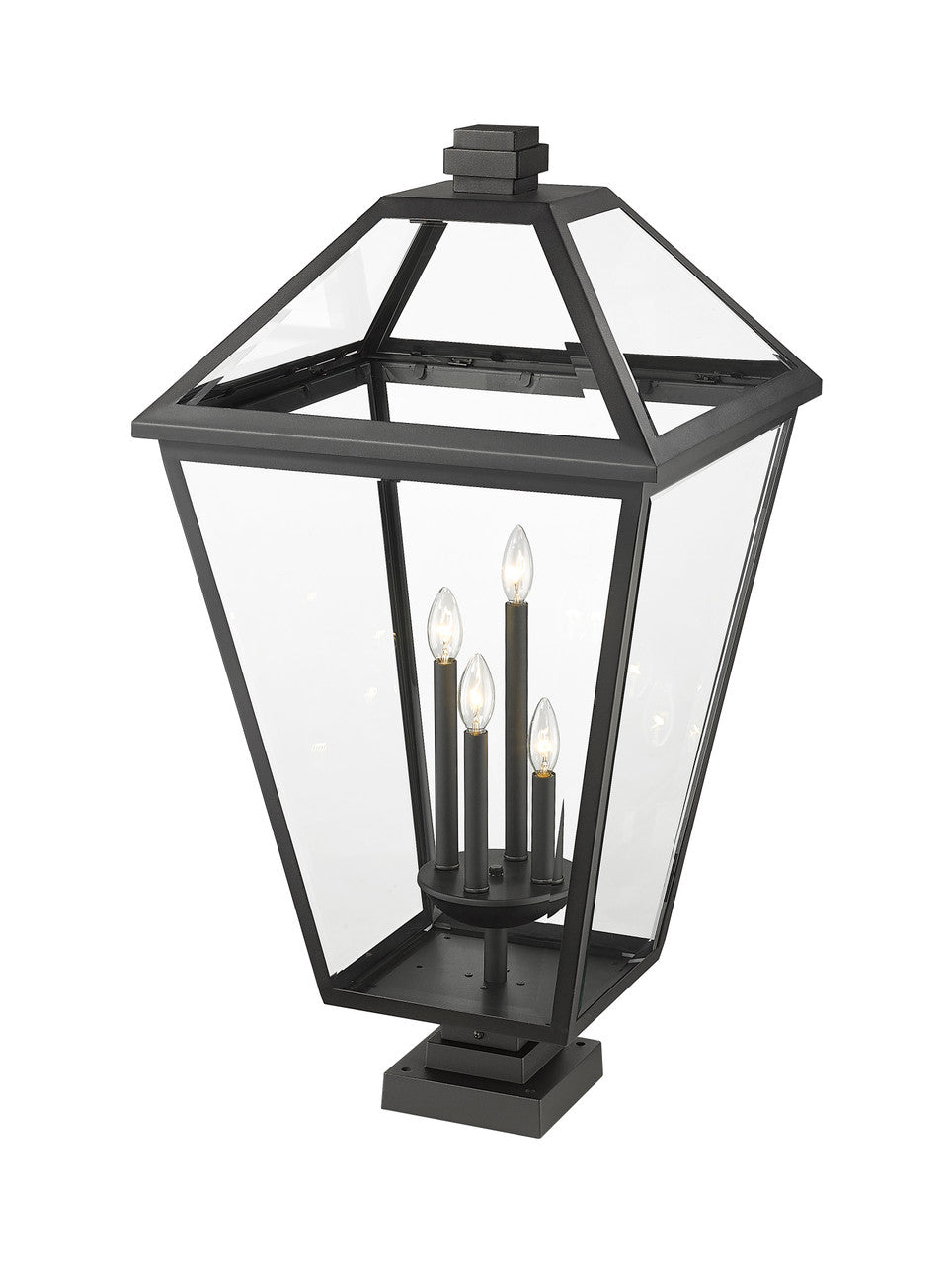 Z-Lite Talbot 4 Light Outdoor Pier Mounted Fixture in Black 579PHXLXS-SQPM-BK