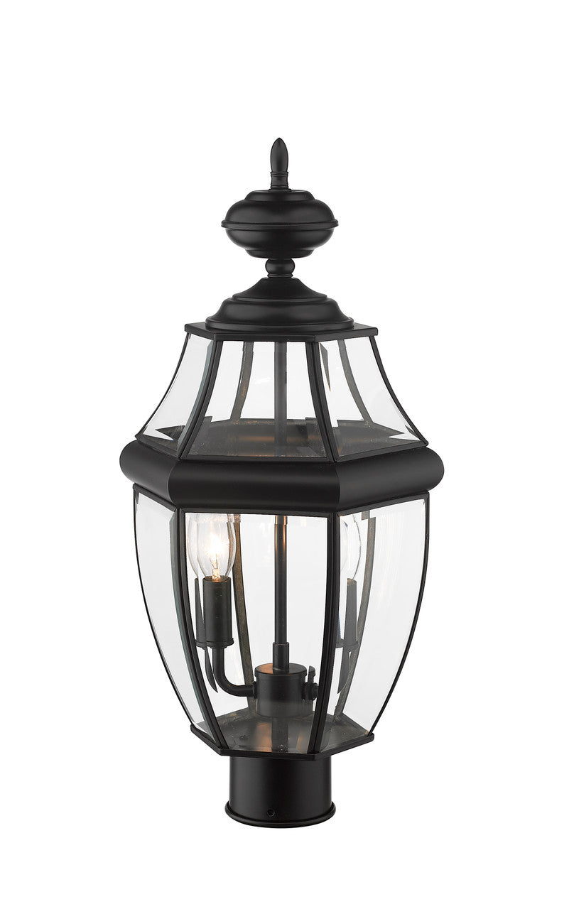 Z-Lite Westover 2 Light Outdoor Post Mount Fixture in Black 580PHM-BK