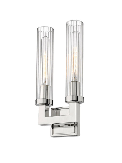 Z-Lite Beau 2 Light Wall Sconce in Polished Nickel 3031-2S-PN