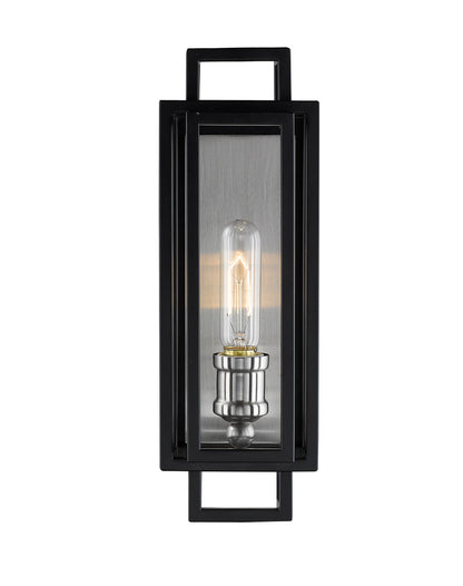 Z-Lite Titania 1 Light Wall Sconce in Black + Brushed Nickel 454-1S-BK-BN