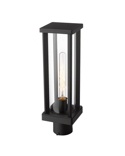 Z-Lite Glenwood 1 Light Outdoor Post Mount Fixture in Black 586PHMR-BK