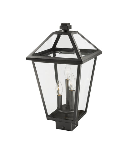 Z-Lite Talbot 3 Light Outdoor Post Mount Fixture in Black 579PHBS-BK