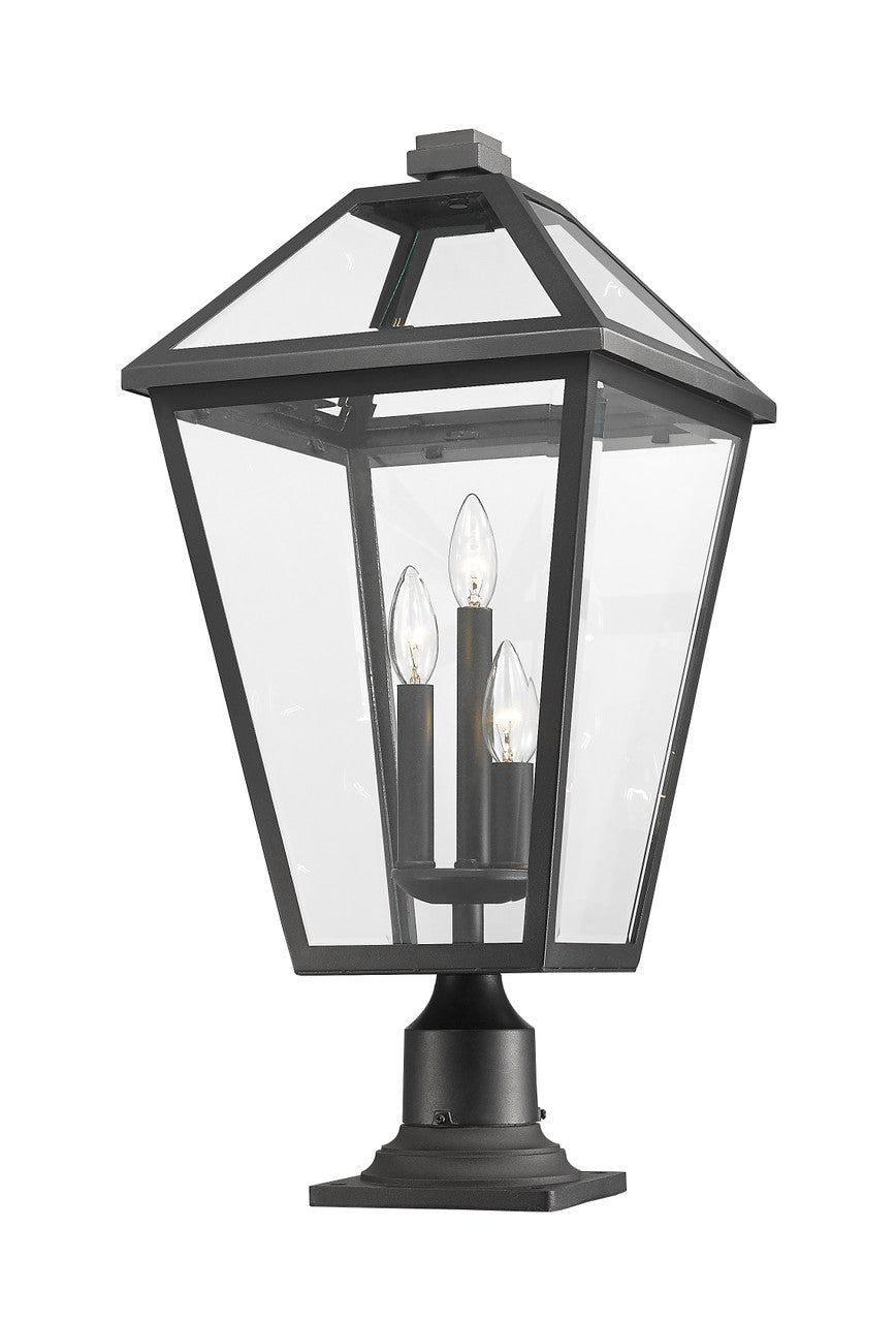 Z-Lite Talbot 3 Light Outdoor Pier Mounted Fixture in Black 579PHXLR-533PM-BK