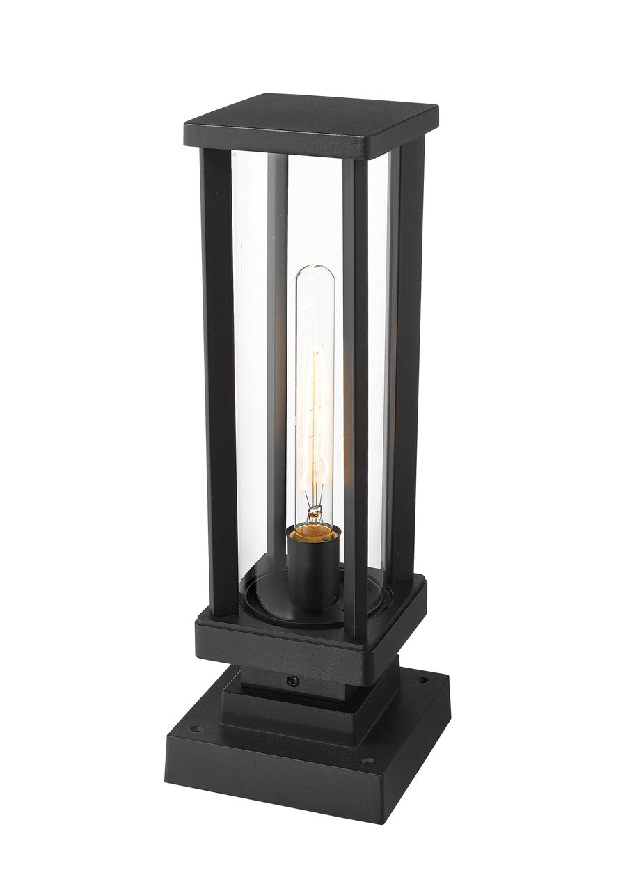 Z-Lite Glenwood 1 Light Outdoor Pier Mounted Fixture in Black 586PHMS-SQPM-BK