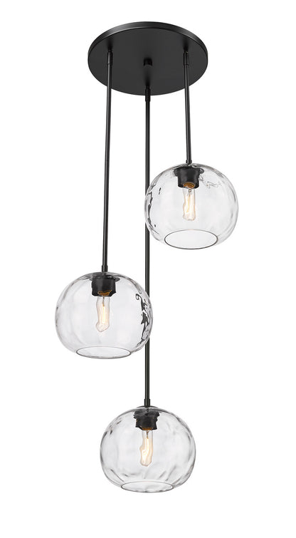 Z-Lite Chloe 3 Light Chandelier in Matte Black 490P10-3R-MB