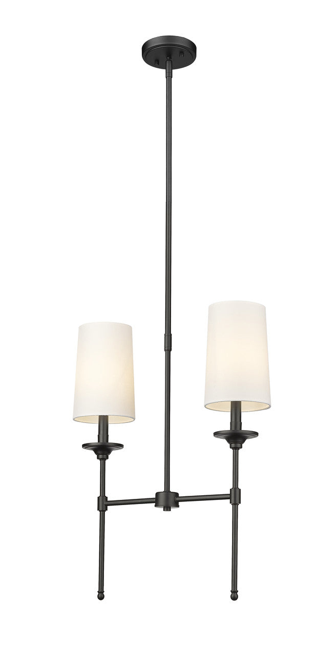 Z-Lite Emily 2 Light Linear Chandelier in Matte Black 3033-2L-MB