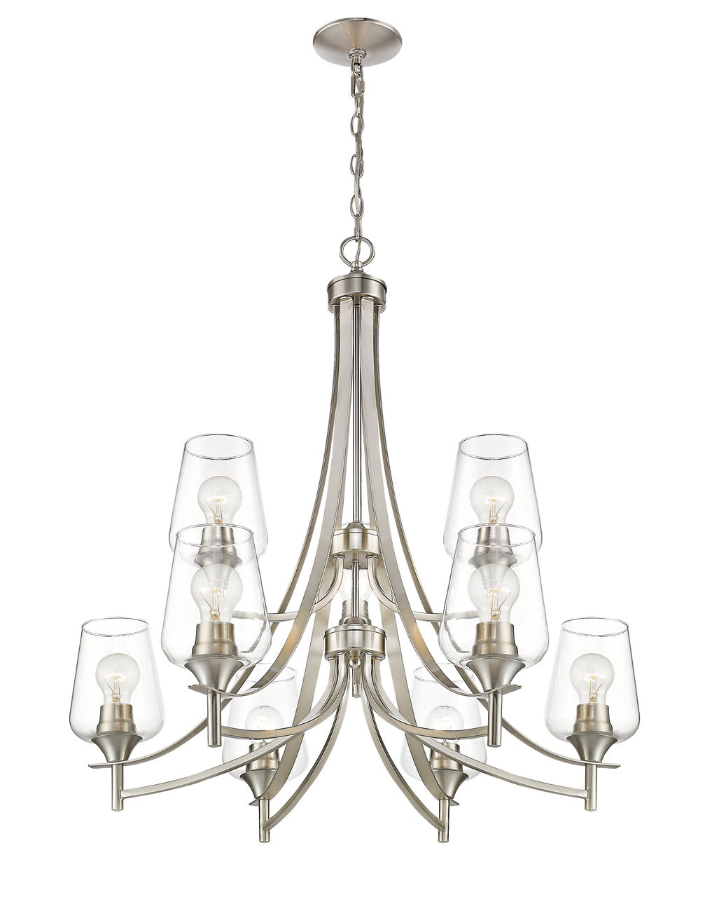 Z-Lite Joliet 9 Light Chandelier in Brushed Nickel 473-9BN