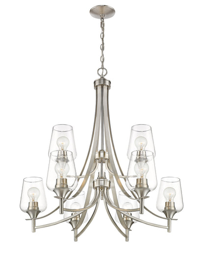 Z-Lite Joliet 9 Light Chandelier in Brushed Nickel 473-9BN