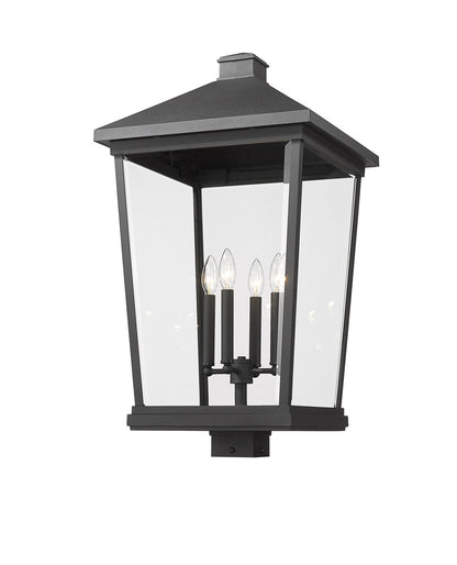 Z-Lite Beacon 4 Light Outdoor Post Mount Fixture in Black 568PHXXLS-BK