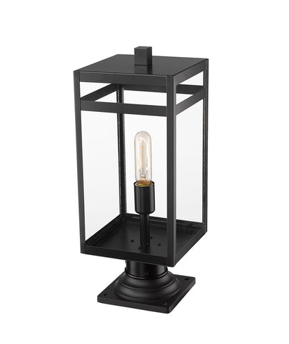 Z-Lite Nuri 1 Light Outdoor Pier Mounted Fixture in Black 596PHMR-533PM-BK