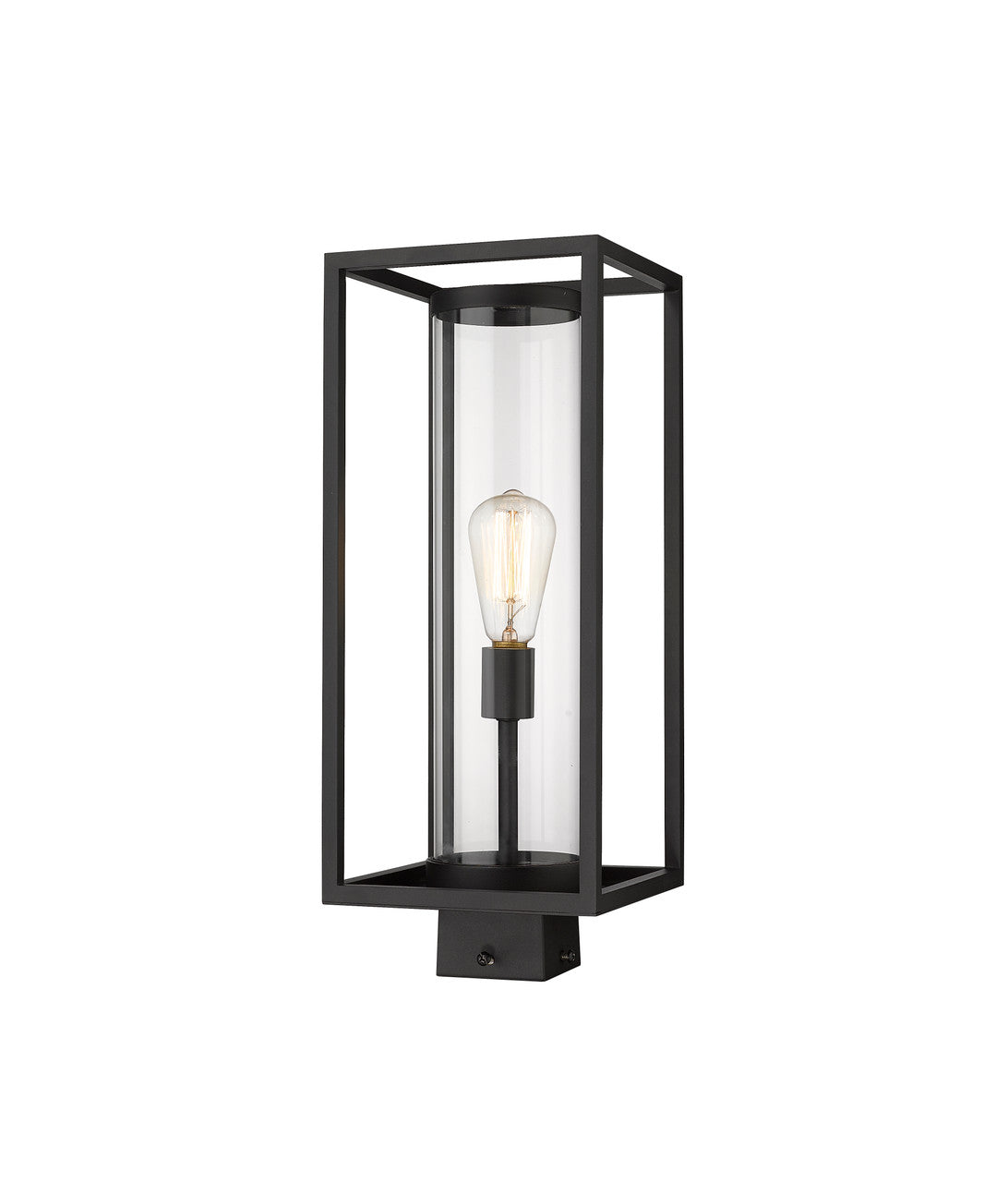 Z-Lite Dunbroch 1 Light Outdoor Post Mount Fixture in Black 584PHMS-BK