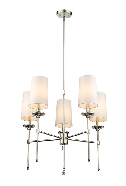 Z-Lite Emily 5 Light Chandelier in Polished Nickel 3033-5PN