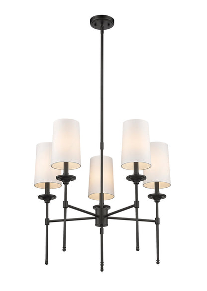 Z-Lite Emily 5 Light Chandelier in Matte Black 3033-5MB