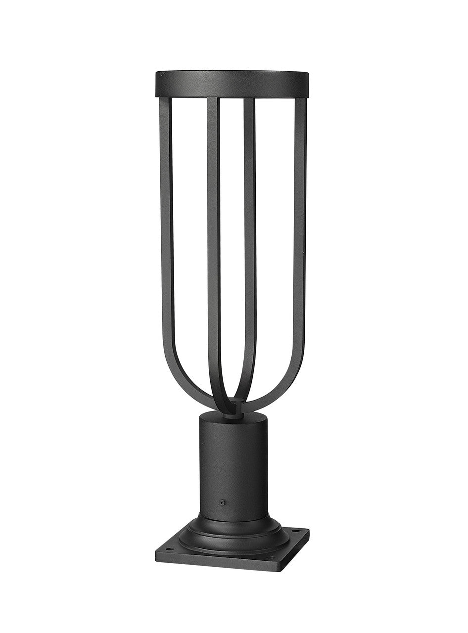 Z-Lite Leland 1 Light Outdoor Pier Mounted Fixture in Sand Black 5005PHM-533PM-BK-LED