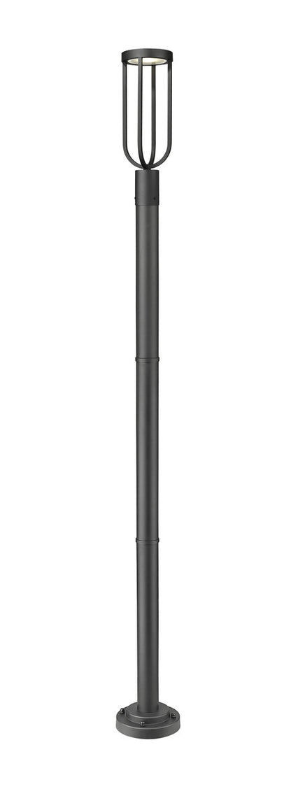 Z-Lite Leland 1 Light Outdoor Post Mounted Fixture in Sand Black 5005PHM-567P-BK-LED