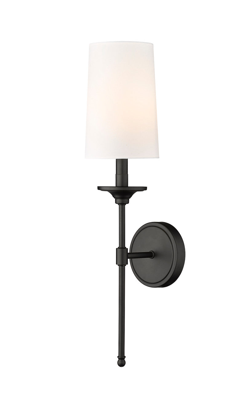 Z-Lite Emily 1 Light Wall Sconce in Matte Black 3033-1S-MB