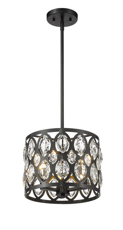 Z-Lite Dealey 3 Light Chandelier in Matte Black 6010-12MB