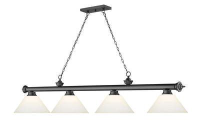 Z-Lite Cordon 4 Light Billiard in Bronze Plate 2306-4BP-AMO14