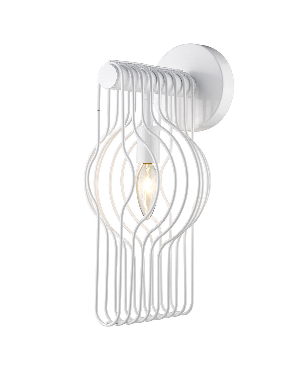 Z-Lite Contour 1 Light Wall Sconce in White 801-1S-WH