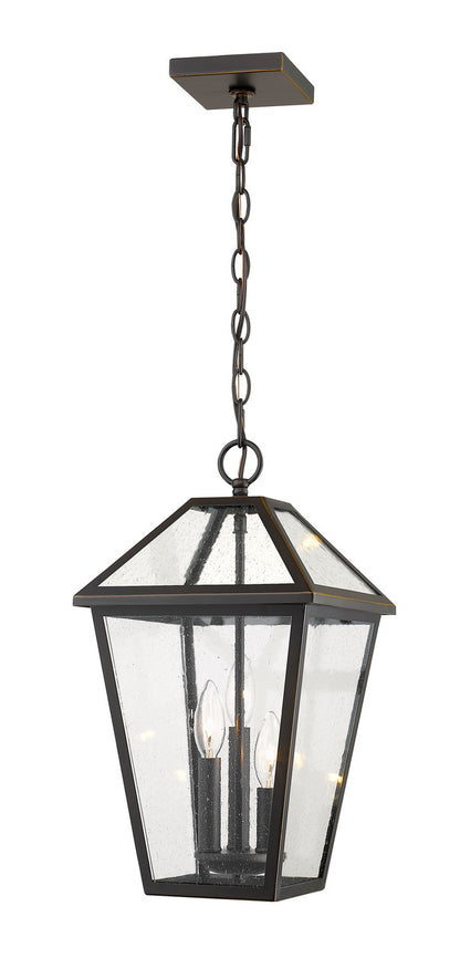 Z-Lite Talbot 3 Light Outdoor Chain Mount Ceiling Fixture in Oil Rubbed Bronze 579CHB-ORB