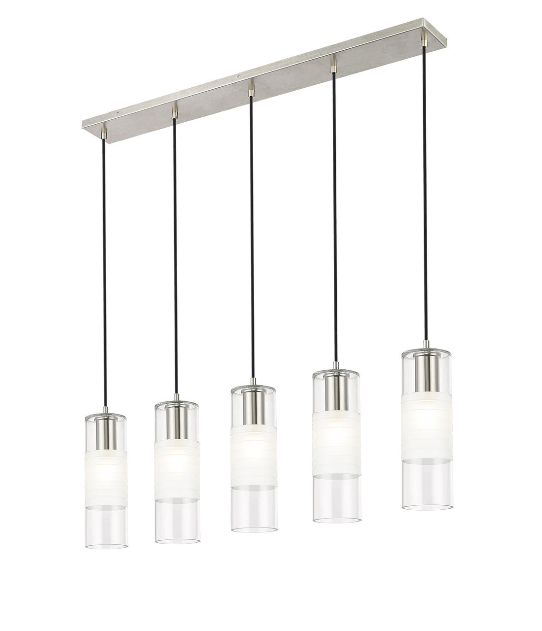 Z-Lite Alton 5 Light Linear Chandelier in Brushed Nickel 824P-5L-BN